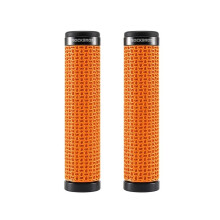 ROCKBROS 3D Printed Bike Handlebar Grips Anti-Slip Lock- Mountain Bike Handle Grips Bicycle Handle Bar Grips Orange