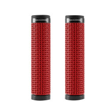 ROCKBROS 3D Printed Bike Handlebar Grips Anti-Slip Lock- Mountain Bike Handle Grips Bicycle Handle Bar Grips Red