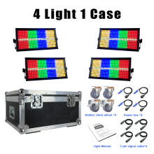 4Light 1Case LED-Stroboskop, 200W RGBW 4in1, 8+8 Partition, Weiß 8000K, DMX512 DJ-Wash-Effekt