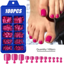 Kunstnagels, set van 100 stuks, lichtroze, kort en middellang, vierkant, voor nagelverlenging