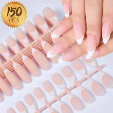 Kunstnagels, set van 100 stuks, lichtroze, kort en middellang, vierkant, voor nagelverlenging