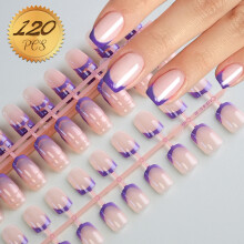 Kunstnagels, set van 100 stuks, lichtroze, kort en middellang, vierkant, acryl voor nagelverlenging