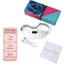 Cinturón calefactor eléctrico para menstruación, con masaje por vibración y calor infrarrojo, blanco