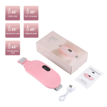 Cinturón calefactor eléctrico y masajeador para alivio menstrual, color rosa