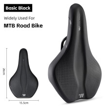 WEST BIKING Fietszadel, hol ademend materiaal, antislip PU-leer, schokbestendig voor MTB en racefiets