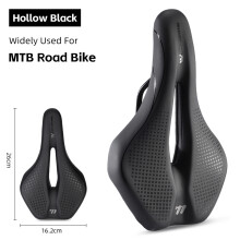 WEST BIKING fietszadel, hol ademend materiaal, antislip leer, schokbestendig voor MTB en racefiets