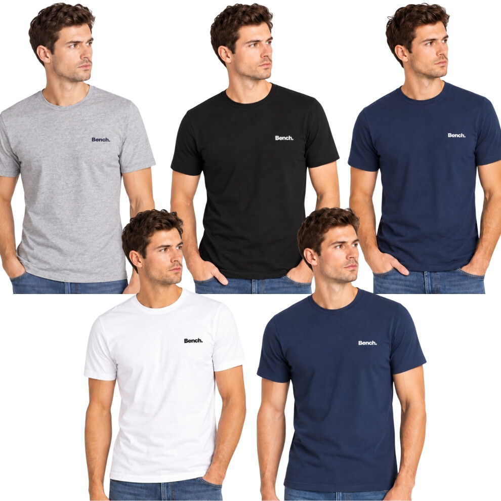 Bench Men's Josh T-Shirt Multipack, 5 Pack, Assorted Colours | Medium | Comfortable fabric, 5 Pack, crew neck, classic fit, short sleeves, size Medium - Image 2