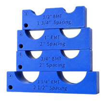 4-Piece Conduit Spacer Tool Set - 1", 3/4", 1/2", 1 1/4" Sizes for Electrical Wire Installation & Cable Management