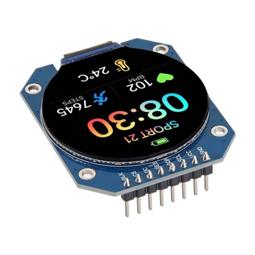 1.28 Inch TFT LCD Display Module GC9A01 Driver Round RGB IPS HD 4 Wire SPI Interface Adapter Board