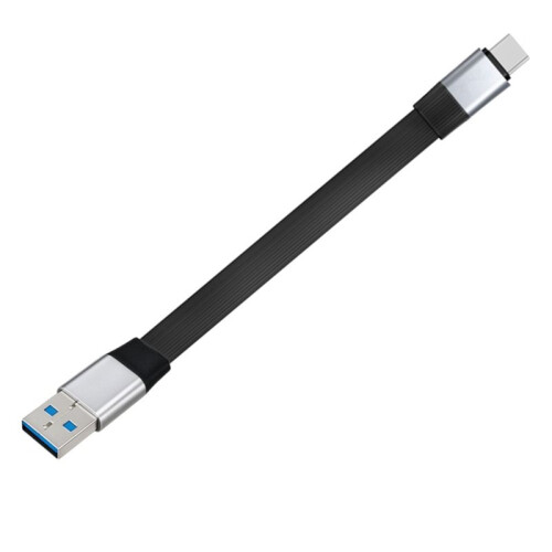 10Gbps USB A to Type C Flat Cable USB A to Type C Short Flat Cable 15cm High Speed Data Cable for PSSD Portable SSD 2