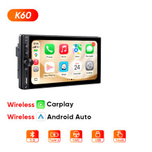 AINAVI autoradio, 7 inch, draadloos Carplay en Android Auto, universeel 2 Din systeem