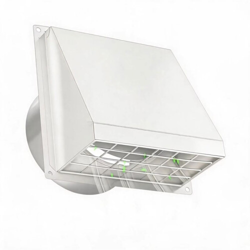 Dryer Vent Cap 4 Inch Size Wall for Mount Metal Construction for Range Hood Use Includes Removable Mesh and Damper