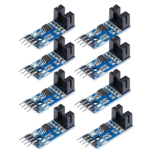 8Pcs Slot Type Speed Sensor Module, IR Optocoupler Comparator for Motor Speed Detection Pulse Counting 1