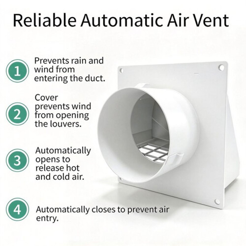 Dryer Vent Cap 4 Inch Size Wall for Mount Metal Construction for Range Hood Use Includes Removable Mesh and Damper 1