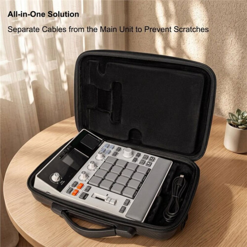 For  Professional MPC Sample Hard Shell Carrying Case Zoned Storage Cable Separation Shockproof Portable Bag 2