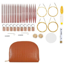 13 Pairs Interchangeable Circular Knitting Needles Set, 4" Knitting Needles Set Aluminum 3-10mm, Knitting Accessories