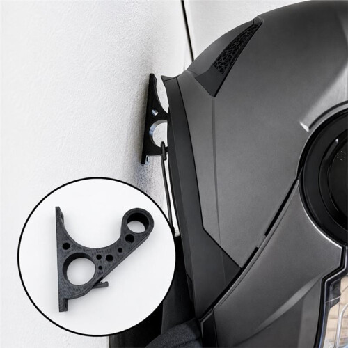 Anti-Scratch Wall-Mount Motorcycle Helmet Holder Hook Garage Storage Rack for Full-Face Helmet Multi-Purpose Key Bracket 1