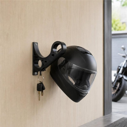 Anti-Scratch Wall-Mount Motorcycle Helmet Holder Hook Garage Storage Rack for Full-Face Helmet Multi-Purpose Key Bracket 2