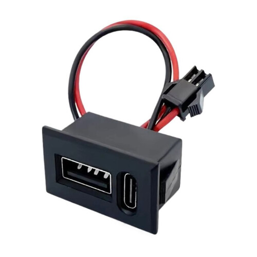 USB Female Base Type-C Double-Layer Socket Lamp Charging Socket Power for Phone Electronic Devices Socket with Connector 1