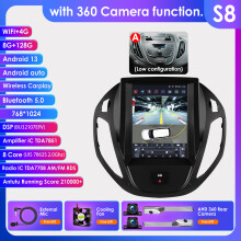 Autoradio, 9.7 inch, draadloos Carplay en Android 14, met 360 camera voor Ford Transit Tourneo Courier