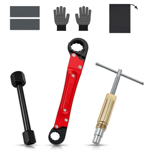 Angle Stop Wrench Kit, 1/2" Compression Sleeve Puller, Pro Plumber Wrench Plumbing Tool Kit with Protective Gloves
