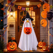 Halloween Veranda Ganzenoutfits Spookkostuum voor 23 Inch Ganzenbeeld, Herfst Ganzenkleding voor Buiten Tuin en Gazon