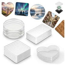 Pack of 20 Magnets DIY Acrylic Magnets for Gluing (2mm Thick),DIY Photo Magnets with Adhesive Backing, Fridge Magnets