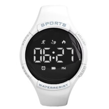 Multifunktionales LED--Armband, Fitness-Armband, Sportarmband für Männer, Frauen und Studenten, Wasserdichte Smartwatch, Weiß