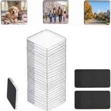 25pack DIY Fridge Magnets, Acrylic Magnets Clear 5 X 5 cm Photo Magnets DIY with Self-Adhesive Film for DIY Decoration