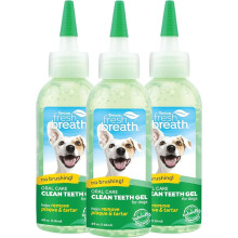 TropiClean Gel dentaire et buccal sans brossage pour chiens, 4oz - Pack de 3
