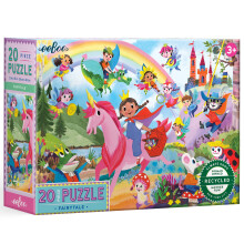 eeBoo Puzzle Géant de 20 Pièces - Fées & Contes, Puzzle Enfant Thème Fantaisie, Grandes Pièces pour Développer les Compétences