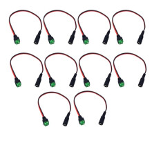 10 Unidades de Cabo de Alimentação CC Sem Solda com Conector Fêmea CC de 5,5 X 2,1 mm e 30 cm de Comprimento.