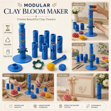 Clay Flower Shaper 3D Printed Modular Tool Kit - Professional Polymer Clay Molds for DIY Art & Projects