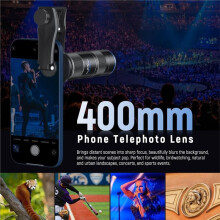 LS-78 400mm Phone Telephoto Lens with 17mm Threaded Lens Clip for // 15/Vivo/Oppo Smartphone