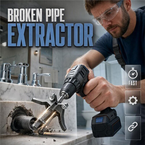Broken Pipe Extractor Tool, 3-Jaw Pipe Thread Extractor for Drill, Upgraded 3-Jaw Broken Pipe Thread Extractor Tool 2