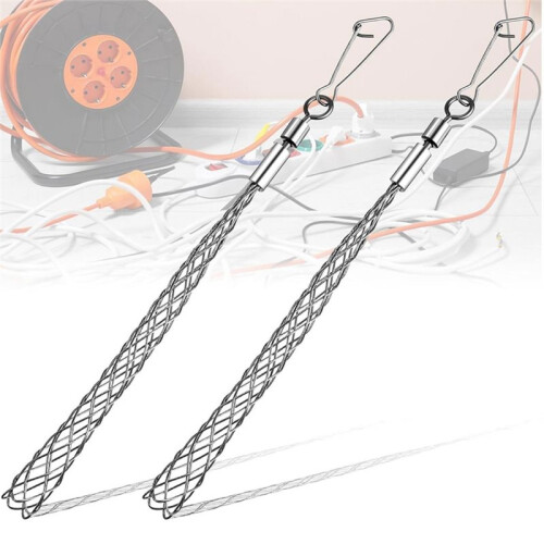 2 Pcs 1/2 in Wire Pulling Grip Mesh Metal Cable Puller Socks Wire Tools for Electrical Grips Light and Heavy Cables 1