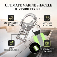 Boat Stainless Steel Quick Release Snap Shackles, Swivel Eye Snap Hook Shackle Sailing Halyard Marine Boat Hardware