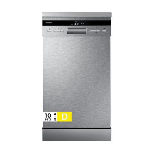 COMFEE' 45cm Slimline Dishwasher, 10 Place Settings, Stainless Steel