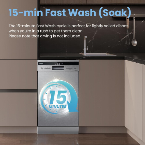 COMFEE' 45cm Slimline Dishwasher, 10 Place Settings, Stainless Steel 1
