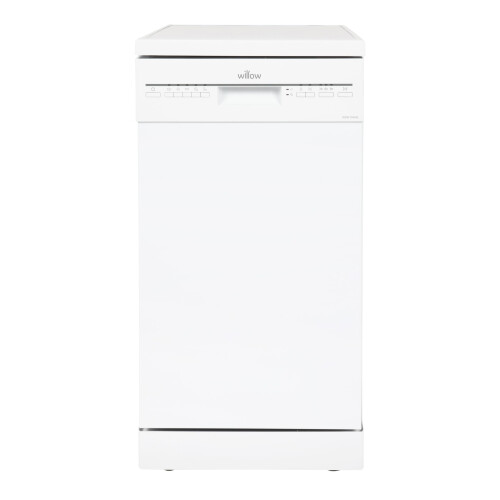 Willow WDW1045W 45cm Freestanding Slimline Dishwasher with Half Load Function, 10 Place Settings, Delay Start, Child Lock - White