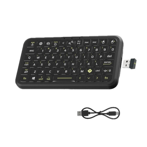 Wireless Keyboard RGB Backlit Triple Mode 2.4G BT Voice Remote Control Keyboard for Tablet PC