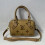 (Brown) Embossed mini Boston tote bag, short handle pillow bag 1