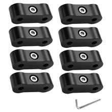 8Pcs Brake Tubing Separator Clamps,Black Aluminum Hose Fitting Adapter,Hose Separator Clamp,Great for 3/16" Hose