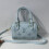 (Blue) Embossed mini Boston tote bag, short handle pillow bag 1