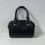 (Black) Embossed mini Boston tote bag, short handle pillow bag 1