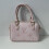 (Pink) Embossed mini Boston tote bag, short handle pillow bag 1