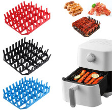 3-Delige Siliconen Baconrek voor Airfryer, Rechtopstaande Lade met Sleuven voor Bacon, Hotdogs en Worstjes, Voedselveilige Organizer