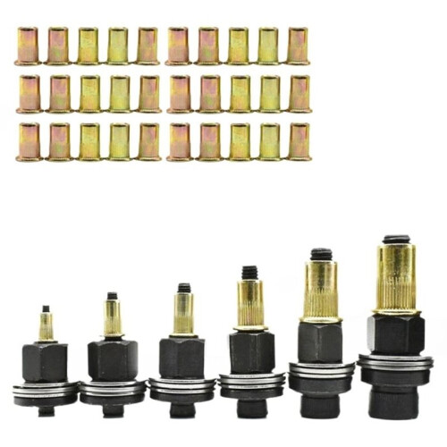 Hand Rivet Nut Heads Tool for M3- for M10 Kit Carbon Steel Manual Riveter Rivnuts Tool Iron Galvanized Nuts Replacement