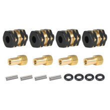 Brass Wheel Hex Hub Extenders for 1/24 RC Crawler, Wheel Adapter with O-Rings, Weighted Brass Hub Spacers Upgrade Parts