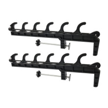 Ladeflächen-Angelrutenhalterung mit 6 Haken, Bohrfreie C-Klemme, Passend für 2,36"-Schienen, Robuste, Rutschfeste Angelrutenhalterung